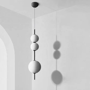 Nordic Pendant Light LED Glass White Round Suspended for Living Room Bedroom Design Pendant Light