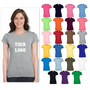 Women's USA Size T-shirts DIY Oversized Women Shirts Plus Size Custom Logo 100% Cotton O-Neck T-shirt for Women