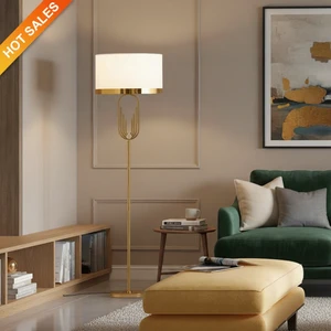 Hot Sale Indoor Floor Task Lamp Brass Colors LED Home Decoration Gold Iron Modern Floor Lamp