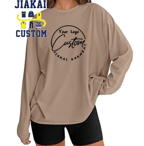 Wholesale Women's Casual T-shirts Long Sleeve Woman T Shirt Plus Size Oversized Round Neck T Shirt Women for Workout Gym Casual
