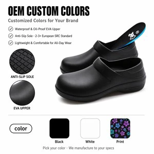 Anti Slip Chef Work Shoes Seamless Waterproof EVA Kitchen Clogs Oil Resistant Restaurant Staff Safety Footwear OEM Custom