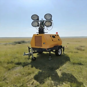 4000W LED Light Tower | 7.2KW Diesel Power | 9m Hydraulic Lift for Outdoor Prairie Use