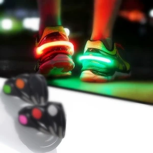 LED Flash Night Light Shoe Clip CR2032 Battery Power Safety Heel Clips for Running & Walking