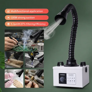 KNOKOO FES150S 100W Mini Solder Fume Extractor With 3 Layer HEPA Filter Portable Smoke Absorber For Phone Repair and Lab Laser