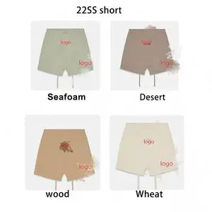 Men Sports Wear Hip Hop Drawstring Casual Shorts, Flocked Letter Graphic Print Loose Streetwear Unisex Cotton Bottoms