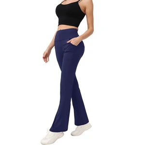 Yoga Pants Women's High Waist Flare Pants with Pockets Seamless Breathable Plus Size Quick Dry Custom Logo Yoga Pants for Women