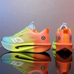 Men Women Lightweight Fashion Running Sneakers High Elastic Rubber Outsole Breathable Daily Walking Multi Purpose Sports Shoes