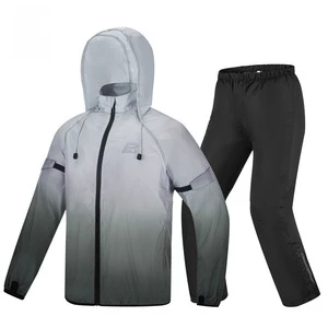 Men's & Women's Two-Piece Set Heavy Rain Protection Motorcycle Raincoat & Pants Travel Rainproof Clothing Equipment Pole Design