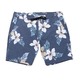 Men's Custom Surf Board Beach Shorts Pants 4-Way-Stretch Printed Swim Shorts with Elastic Waist and Drawstring Closure
