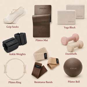 ZENJOY Wholesale Custom Logo & Color Pilates & Yoga Set Free Weight Dumbbells Yoga Ball Yoga Mat Pilates Circle Resistance Bands