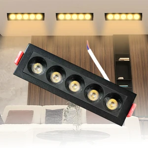 Modern 10W 30W LED Linear Light Anti-Glare LED Grille Lights for Living Room Embedded Mounted LED Grill Grille Spot Main Light
