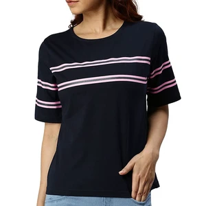 Custom 100% cotton solid color plus size t-shirts for women plain t shirt oversize