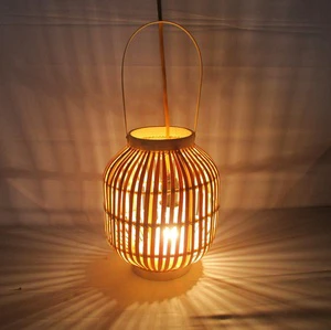 Handmade Modern Bamboo Pendant Light with Drum Shade Classic Electric Woven Lamp for Dining Room Decor LED Lighting Source