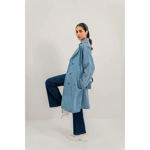 Women's Casual Outwear Oversized Denim Jean Jacket with Button up Comfortable & Stylish Long Jacket OEM Serviced Custom