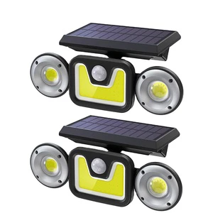 Waterproof Solar Light Outdoor With Motion Sensor 3 Head Security Lights Three Heads Solar Powered PIR Sensor Light