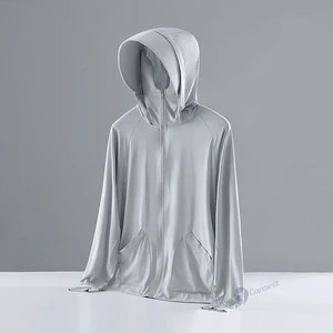 ODM Women's Summer UV Protection Sun Shirt Waterproof Breathable Ice Silk Cooling Fabric Full Neck Protection Detachable Brim