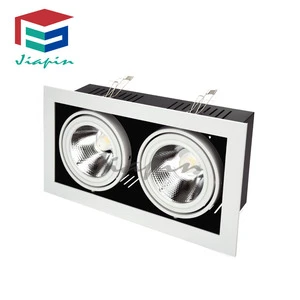 15Wx2 Single/two/three Heads Square 302x150mm Cutout Drawing Room Restaurant Grill Light LED COB Grill Downlight