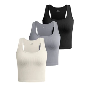 Women High Support Racerback Athletic Fitness Sports Bra Seamless Breathable Front Running Workout Gym Yoga Activewear Daily
