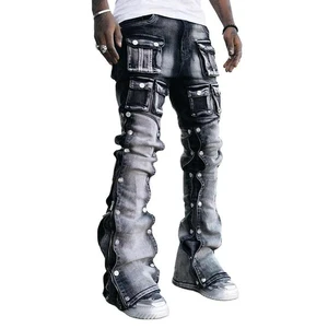 Vintage-Inspired Men's Straight Denim Trousers Breathable Solid Print Comfortable Durable Autumn Summer Winter Casual Outdoor