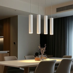 Japanese Simple Style Pendant Lighting Bamboo Black Cylindrical Round Pendant Light Modern Art Decorative Ceiling Light