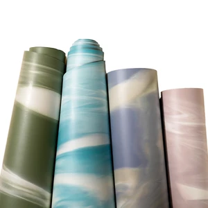 Lulu Luxury 5mm Thickened Natural Rubber Yoga Mat Color-Block PU With Non-Slip Manufacturer Wholesale