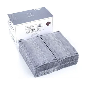 4 Ply Active Carbon Disposable Face Mask Black Face Mask Anti Dust Protective Mask - 50pcs