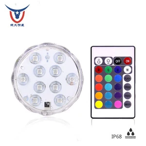 Battery Powered IP68 Waterproof RGBW LED Submersible Light Magnet Remote Control Garden Bathtub Underwater Wedding Party Decor