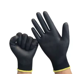 China Wholesale Black PU Coated Anti Static Gloves Safety Flexible Work Protective Industrial Gloves for Work Construction