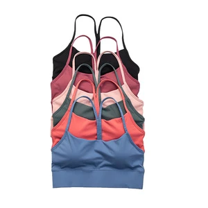 Custom logo Women Soft Compression Full Supportive Yoga Sports Bra Ladies Sports Underwear Gym Crop Tops