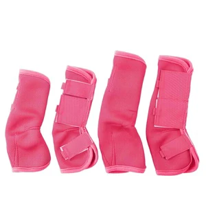 Pink Eco-Friendly Outdoor Horse Fly Boots & Leg Guards Protection Wrap Lightweight Mesh Insect Bites Repellant Pack Of 4