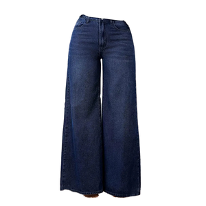 Women's Plus Size Mid Waist Casual Stretch Jeans Loose Straight Pants with Vintage Washed Effect Breathable Denim for Summer