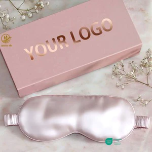 Wholesale Customizing Logo Private Label Eyemask Sleep Satin Silk Eye Mask Travel Natural Adjustable Silk Sleep Eye Shade