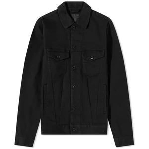 Custom High Quality Classic Black Stretched Denim Jacket for Men