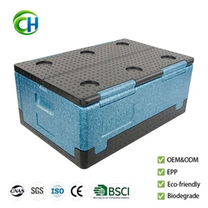 Foldable EPP Foam Insulated Cooler Box With Waterproof Eco-Friendly & Lightweight Design For Drug Refrigeration Food Packaging