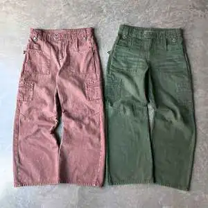 High Quality Low Moq Loose Fit Men's Baggy Jean Pants Streetwear Acid Wash Plus Size Selvedge Denim Men'S Pants