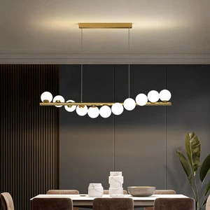 Design Home Decor Led Custom Light Glass Ball Leather Chandelier Suspended Kitchen Lighting Pendant Lamp Glass