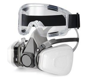OEM 6200 Reusable Half Face Respirator Mask with Goggles - 8-in-1 Chemical Protection for Painting & Industrial Safety