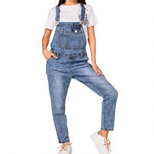 Women's Super Comfy Stretch Denim Jumpsuit Pants Overalls Casual Sleeveless Fashion Wide Leg Romper Custom ODM OEM