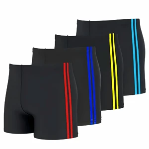 Polyester Swim Trunks with Colorful Side Panels-Quick Dry Waterproof Lightweight Breathable Built-in Drawstring Flatlock Seams