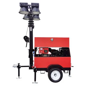 Moveable LED 4*400W Diesel Light Tower 7M 9M Hydraulic IP65 360 Beam Angle 110000 Lumens Mining Construction