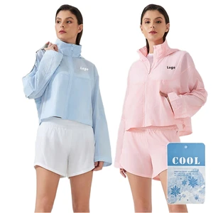 Women's UPF 50+ Sun Protection Rash Guard Jacket Quick Dry Outdoor Sports Athletic Hooded Sport Shirt Full Zipper UV Cool