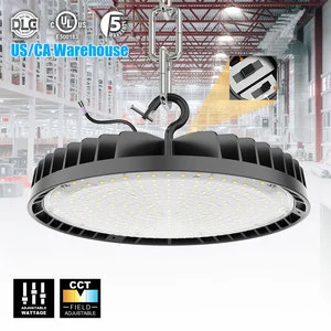 UFO Highbay Lights US Stock 100w 150w 200w 240w 320w Lighting Warehouse Factory CCT Switchable Led High Bay Light