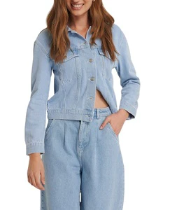 Latest Fashion Custom Women's Coats and Jacket Autumn and Spring Fashion Casual Long Sleeves Women Denim Jacket 2026