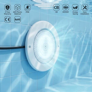Ultra-Thin IP68 LED Pool Light Resin Filled Surface Mounted Underwater RGBW Color Changing For Saltwater Swimming Pool