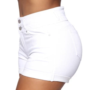 Women's High Waist Vintage Denim Shorts Overall Stretch 2023 White Hot Jean Shorts Women