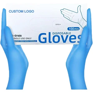 Disposable Nitrile Gloves Powder Free Latex Free Blue Food Grade Safety Work Gloves