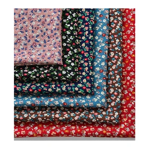Floral Viscose Rayon Fabric Thin and Light Breathable for Summer Clothing Dresses