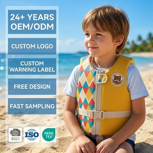 Colorful Geometric Triangle Kid Neoprene Swim Vest High Buoyancy Toddler Life Jacket With Adjustable Safety Crotch Strap Trainer