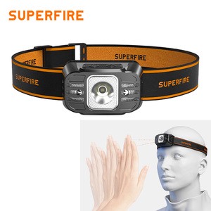 Lightweight Rechargeable LED Headlamp With Red Light Power Display LED Motion Sensor For Outdoor Activities