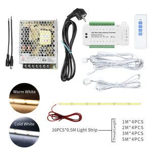 16 Steps White LED Stair Strip Lighting Controller Indoor Motion Sensor for Under Stair Tread Lights Staircase Light